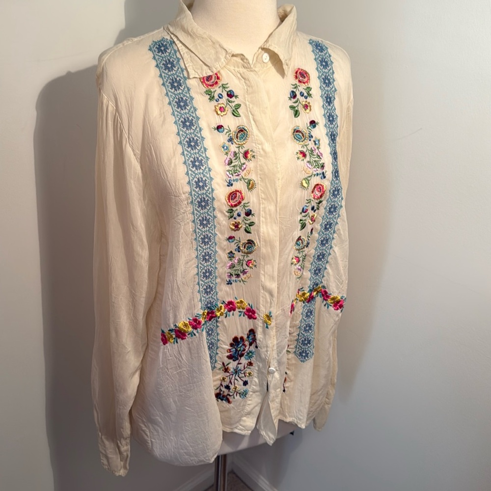 Johnny Was Button Down Blouse